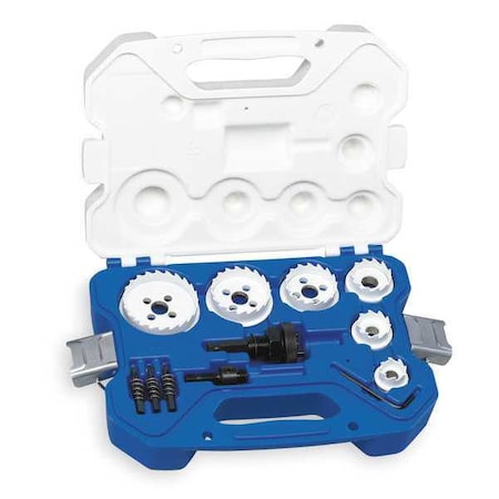 Hole Cutter Kit, 7/8 To 2 1/2 In, 15 Pc