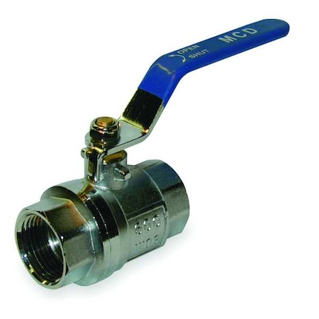 1 FNPT Chrome Brass Ball Valve Inline