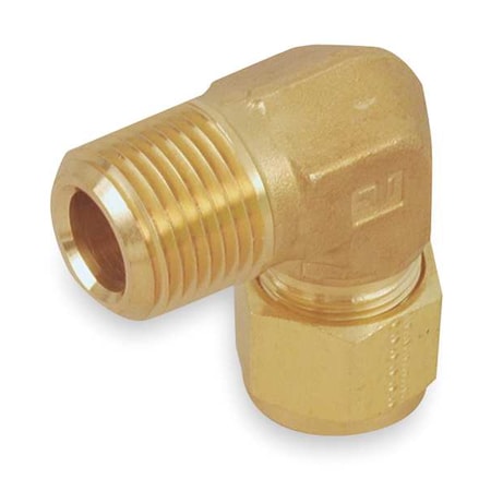 1/4 A-LOK X 1/8 MNPT Brass 90 Degree Elbow