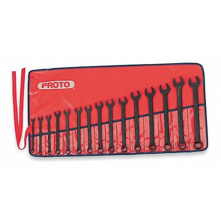 Combination Wrench Set,Metric,15 Pcs.