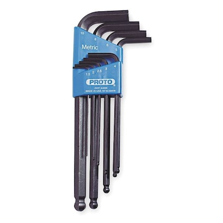 9 Piece Metric L-Shape Hex Key Set, J4996