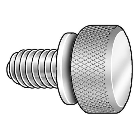 Thumb Screw, #8-32 Thread Size, Plain 18-8 Stainless Steel, 5/32 In Head Ht, 1 In Lg, 5 PK