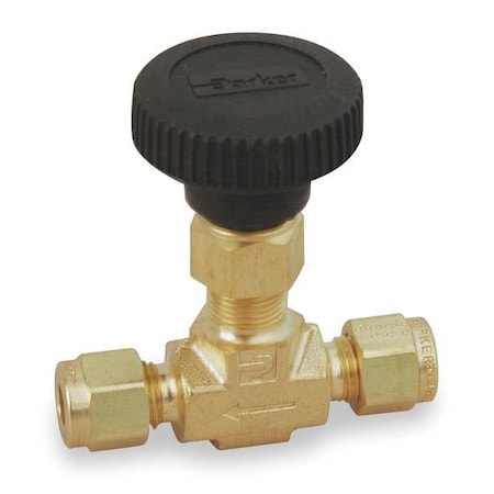 Needle Valve,Straight,Brass,1/8 In.