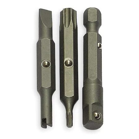 3 Piece Screwdriver Bit Set, 1/4