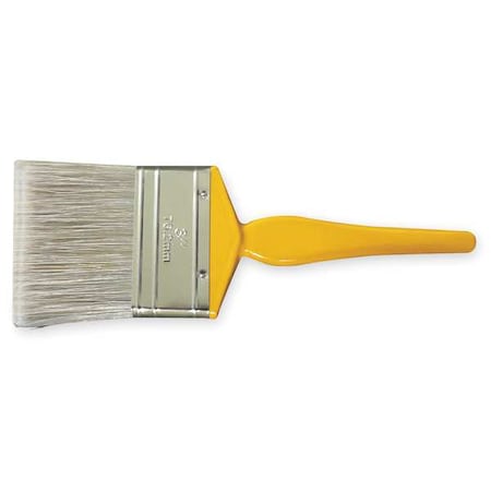 3 Flat Sash Paint Brush, Synthetic Bristle, Plastic Handle