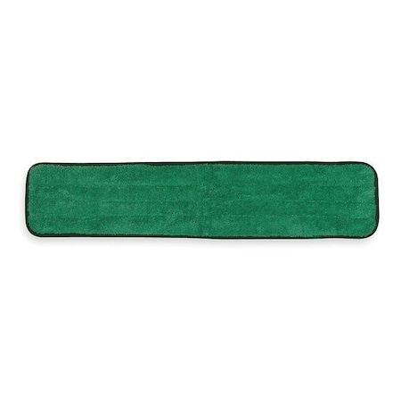 24 In L Dust Mop, Hook-and-Loop Connection, Pad End, Green, Microfiber, 1TTY3