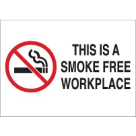 No Smoking Sign, 7 H, 10 W,  Rectangle, English, 72396