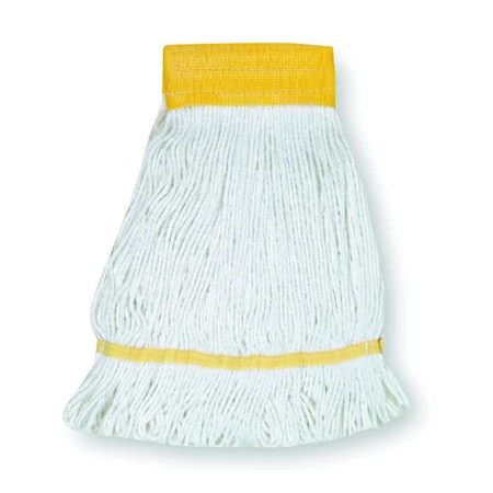 5in String Wet Mop, 12oz Dry Wt, Quick Change/Side-Gate Connect, Loop-End, White, Cotton/Synthetic