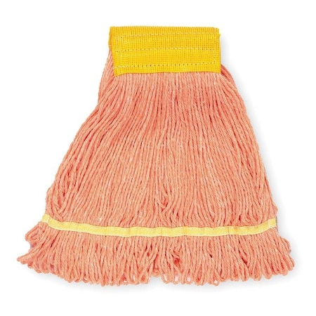 5in String Wet Mop, 12oz Dry Wt, Clamp/Quick Change/Side-Gate Connection, Looped-End, Orange, Cotton