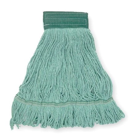 5in String Wet Mop, 16oz Dry Wt, Clamp/Quick Chnge/Side-Gate Connect, Loop-End,Green,Rayon/Synthetic