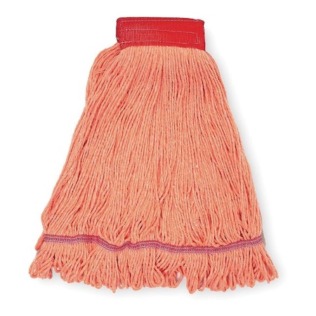 5in String Wet Mop, 22oz Dry Wt, Clamp/Quick Change/Side-Gate Connection, Looped-End, Orange, Cotton