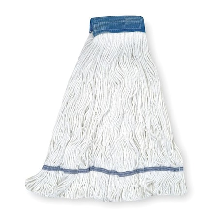 5in String Wet Mop, 26oz Dry Wt, Clamp/Quick Chnge/Side-Gate Connect, Loop-End, White, Cotton, 1TYX2