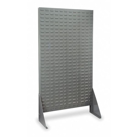 Steel Louvered Floor Rack, 36 In W X 13 1/2 In D X 66 In H, Gray