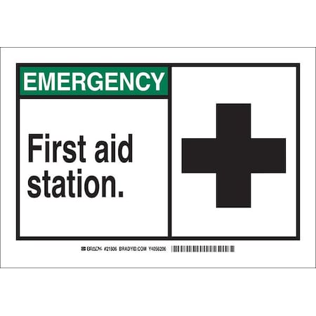 First Aid Sign,10X14,Aluminum, 46759