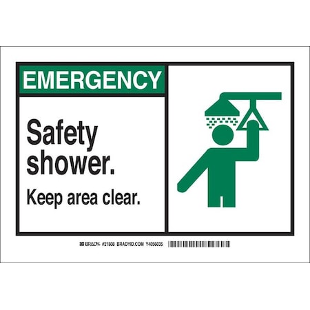 Safety Shower Sign,7X10,Aluminum, 46484