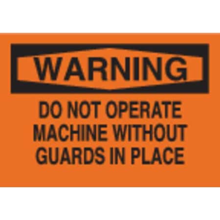 Warning Sign, 7 Height, 10 Width, Polyester, Rectangle, English