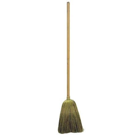 12 In Sweep Face Broom, Medium/Stiff Combination, Natural, Tan, 38 In L Handle