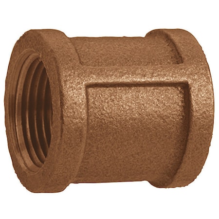 Red Brass Coupling, FNPT, 1/2 Pipe Size