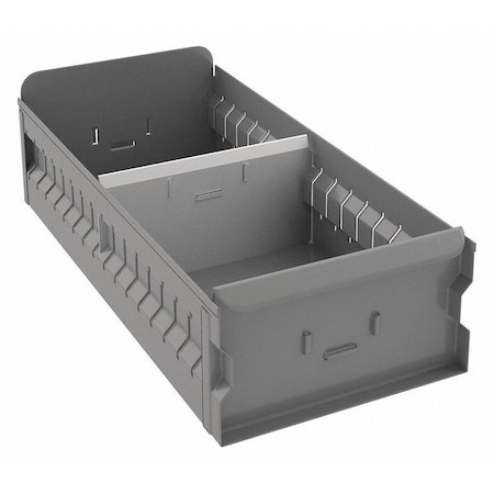 Drawer Storage Bin, Gray, Steel, 8 1/4 In W X 4 1/2 In H