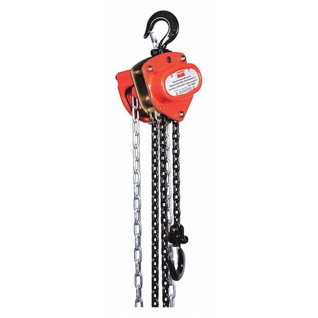 Manual Chain Hoist,1000 Lb.,Lift 8 Ft.