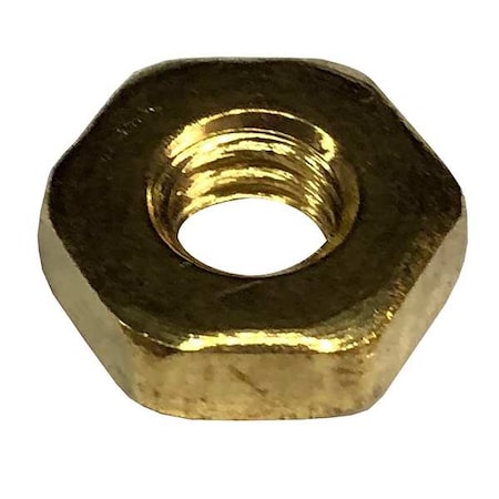Machine Screw Nut, #5-40, Brass, Not Graded, Plain, 7/64 In Ht, 100 PK