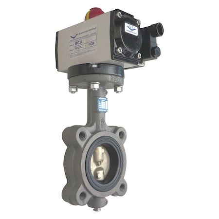 Butterfly Valve,Dbl Acting,Iron,3 In.
