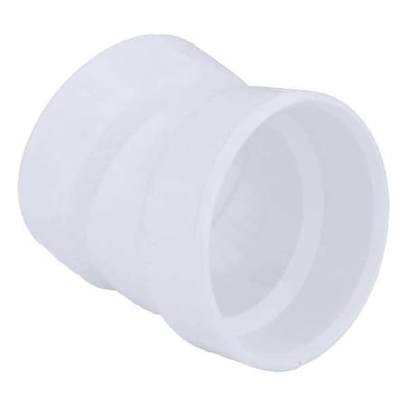 PVC Elbow, 22-1/2 Degrees, Hub, 2 In Pipe Size