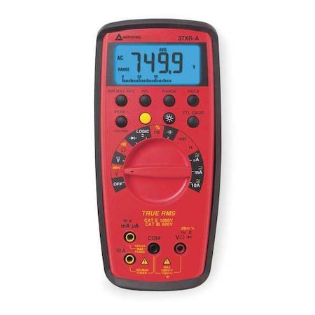 Digital Multimeter, 750 Max. AC Volts, 1,000 Max. DC Volts, 10 Max. AC Amps, 10 Max. DC Amps