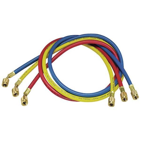 Manifold Hose Set,60 In,Red,Yellow,Blue