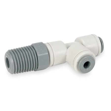 Acetal Copolymer Swivel Run Tee, 3/16 In Tube Size