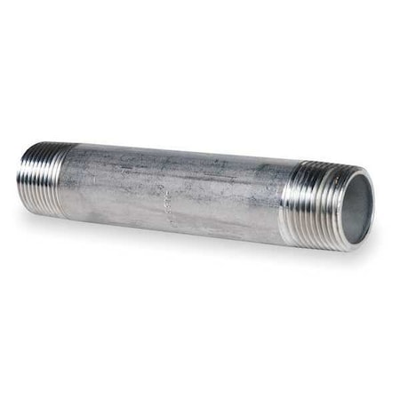 1/2 MNPT X 5 TBE Stainless Steel Pipe Nipple Sch 40, Outside Dia.: 27/32 In