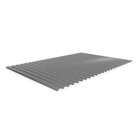 Decking, Ribbed Steel, 72 In W, 48 In D, Gray, Powder Coated Finish, Gauge: 22