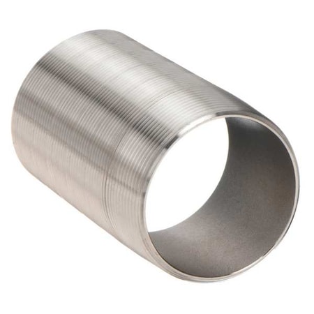 1-1/2 MNPT X 1-3/4 TBE Stainless Steel Close Pipe Nipple Sch 40