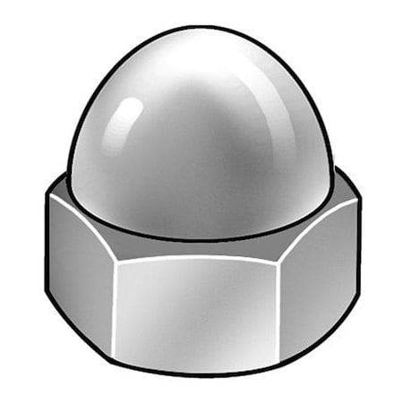 Low Crown Cap Nut, 5/16-24, Steel, Zinc Plated, 17/32 In H, 25 PK