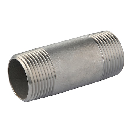 1-1/2 MNPT X 8 TBE Stainless Steel Pipe Nipple Sch 40