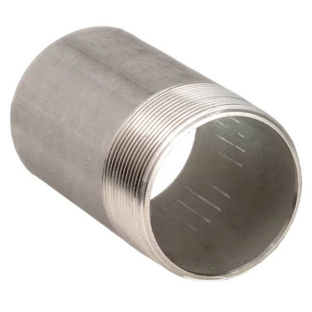 1 MNPT X 1-1/2 TOE Stainless Steel Pipe Nipple Sch 40, Seamless/Welded: Welded