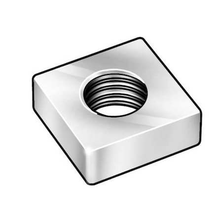 1/4-20 Steel Zinc Plated Finish Machine Screw Square Nut, 100 Pk.