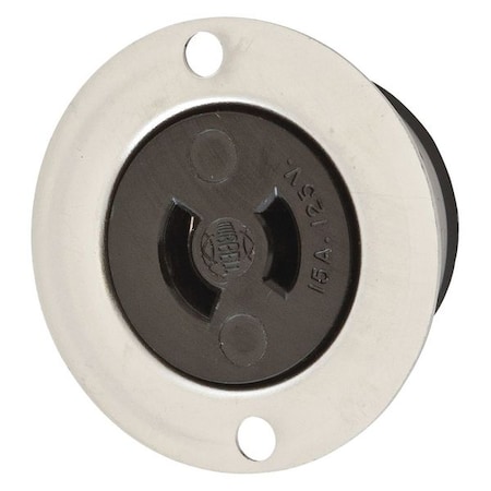 15A Midget Locking Flanged Receptacle 2P 2W 120VAC