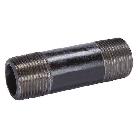 3/4 X 7 Black Pipe Nipple Sch 80, Wall Thickness: 1/8 In