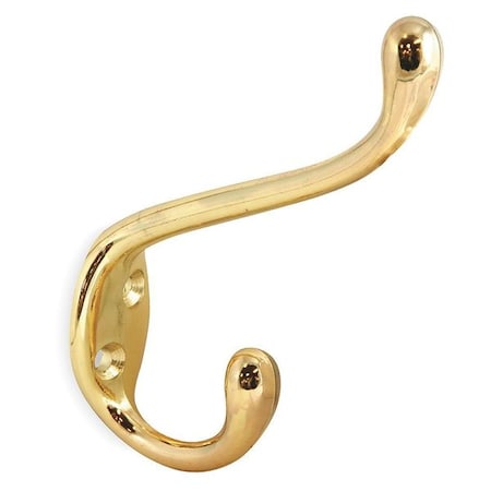 Coat And Garment Hook,2 Ends,Brass