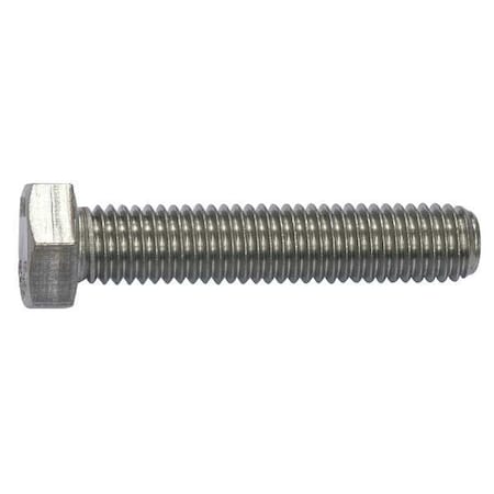 Not Graded, 7/16-20 Hex Head Cap Screw, Plain Stainless Steel, 1-1/4 In L, 10 PK