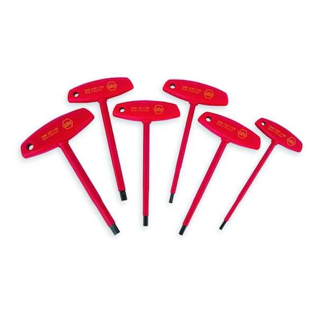 6 Piece SAE T-Shape Hex Key Set, 33490