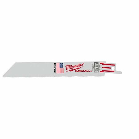 6 In 24 TPI SAWZALL Blades, 25 Pack