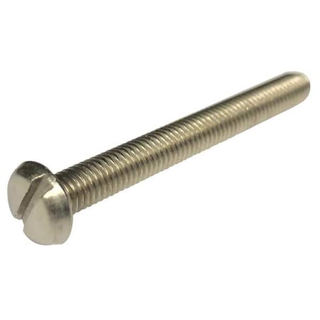 #10-32 X 7/8 In Slotted Pan Machine Screw, Plain Stainless Steel, 100 PK