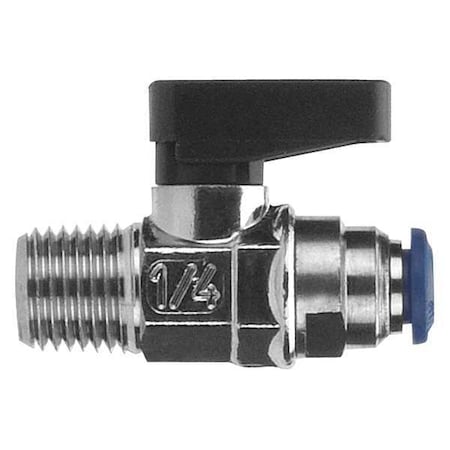 3/8 MNPT X Push Nickel Brass Mini Ball Valve Inline