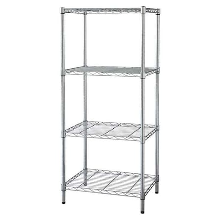 Wire Shelving Unit, 18D X 48W X 63H, 4 Shelves, Chrome