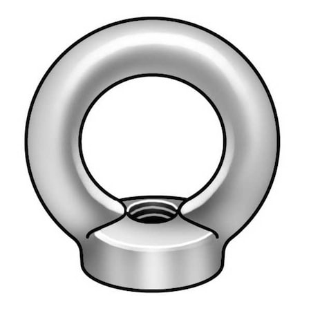Round Eye Nut, M16-2.00 Thread Size, 13 Mm Thread Lg, Steel, Zinc Plated, 2 PK