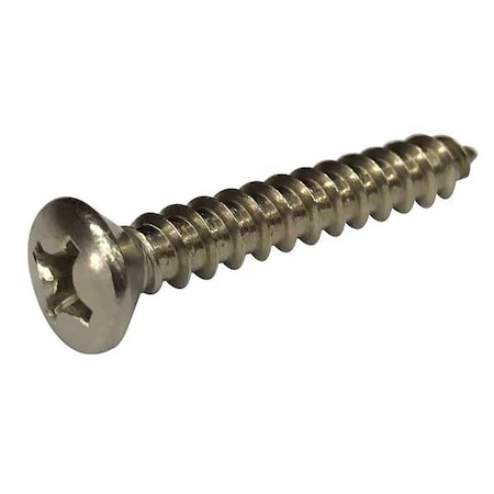 Sheet Metal Screw, #14 X 1-3/4 In, Plain 18-8 Stainless Steel Pan Head Phillips Drive, 50 PK