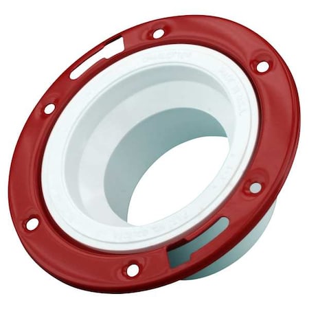 PVC Adjustable Closet Flange, Hub, 4 In X 3 In Pipe Size