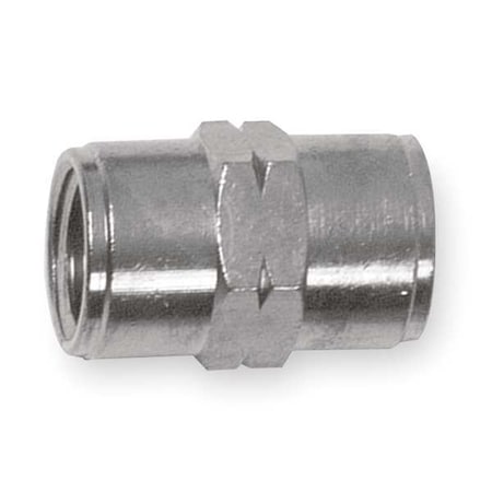 Nickel Plated Brass Female Coupling, FNPT X FNPT, 1/8 Pipe Size